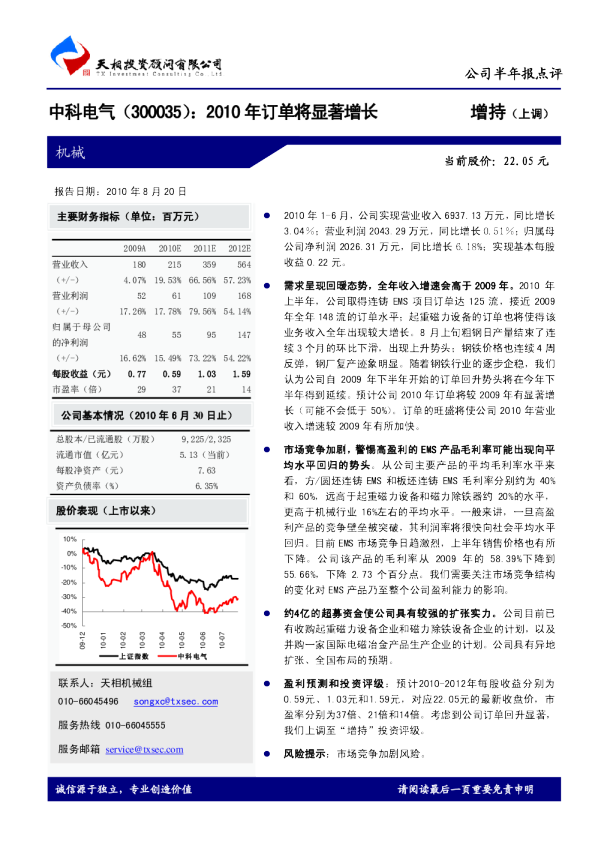 2010年订单将显著增长