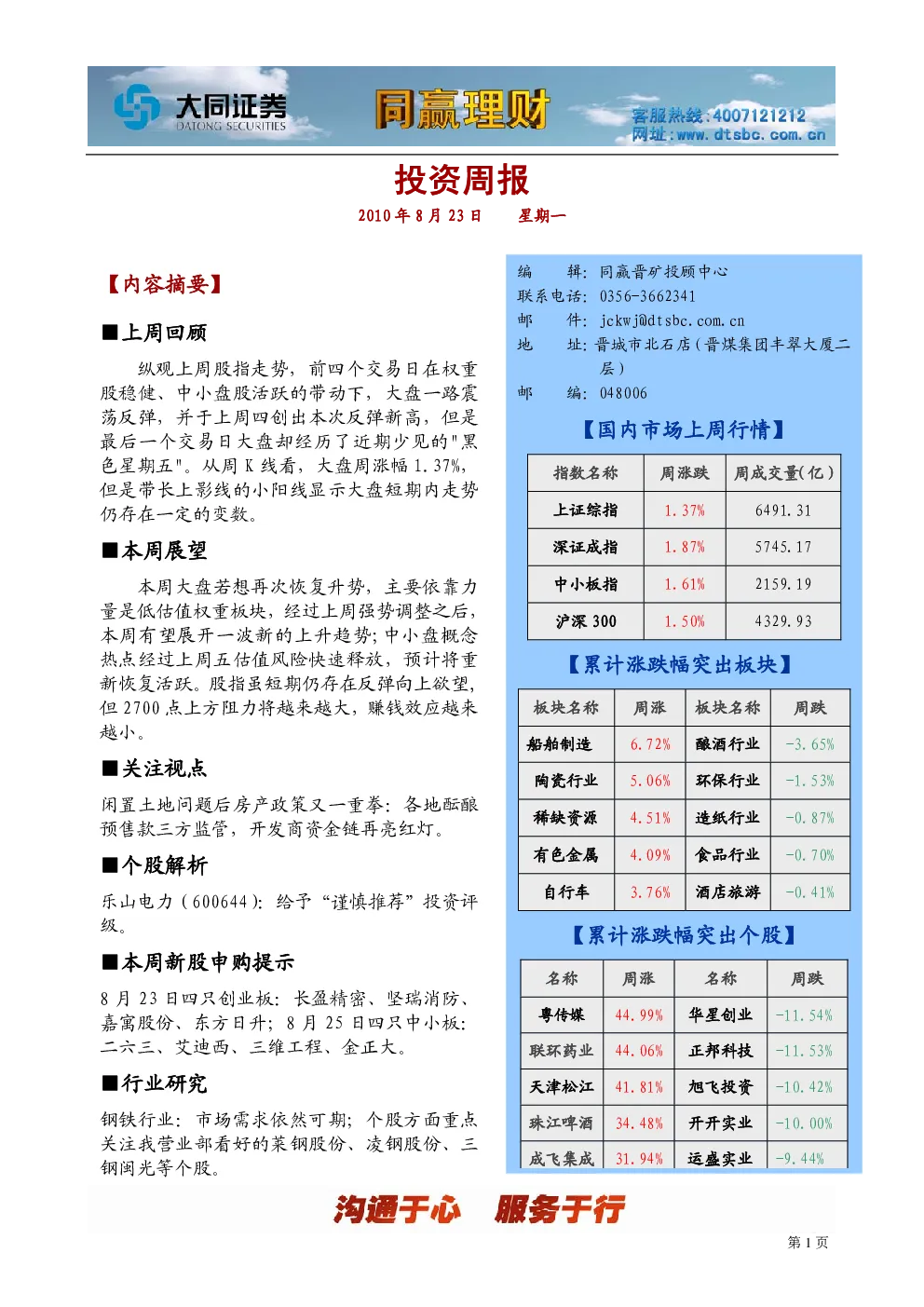 报告封面