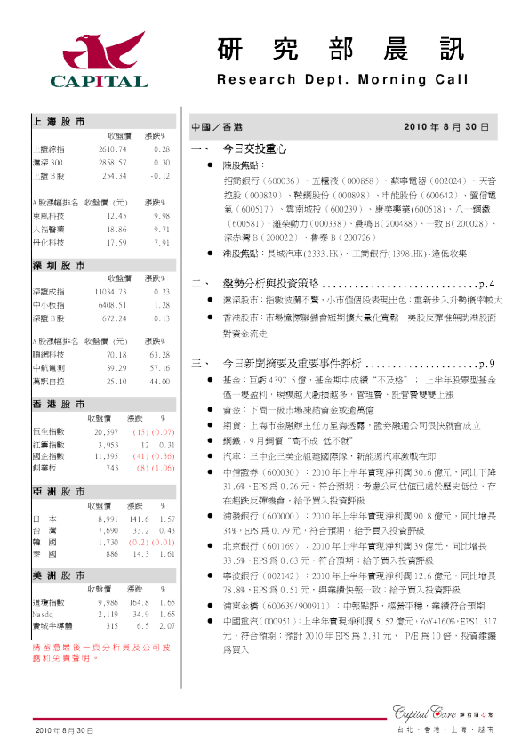 群益证券研究部晨讯