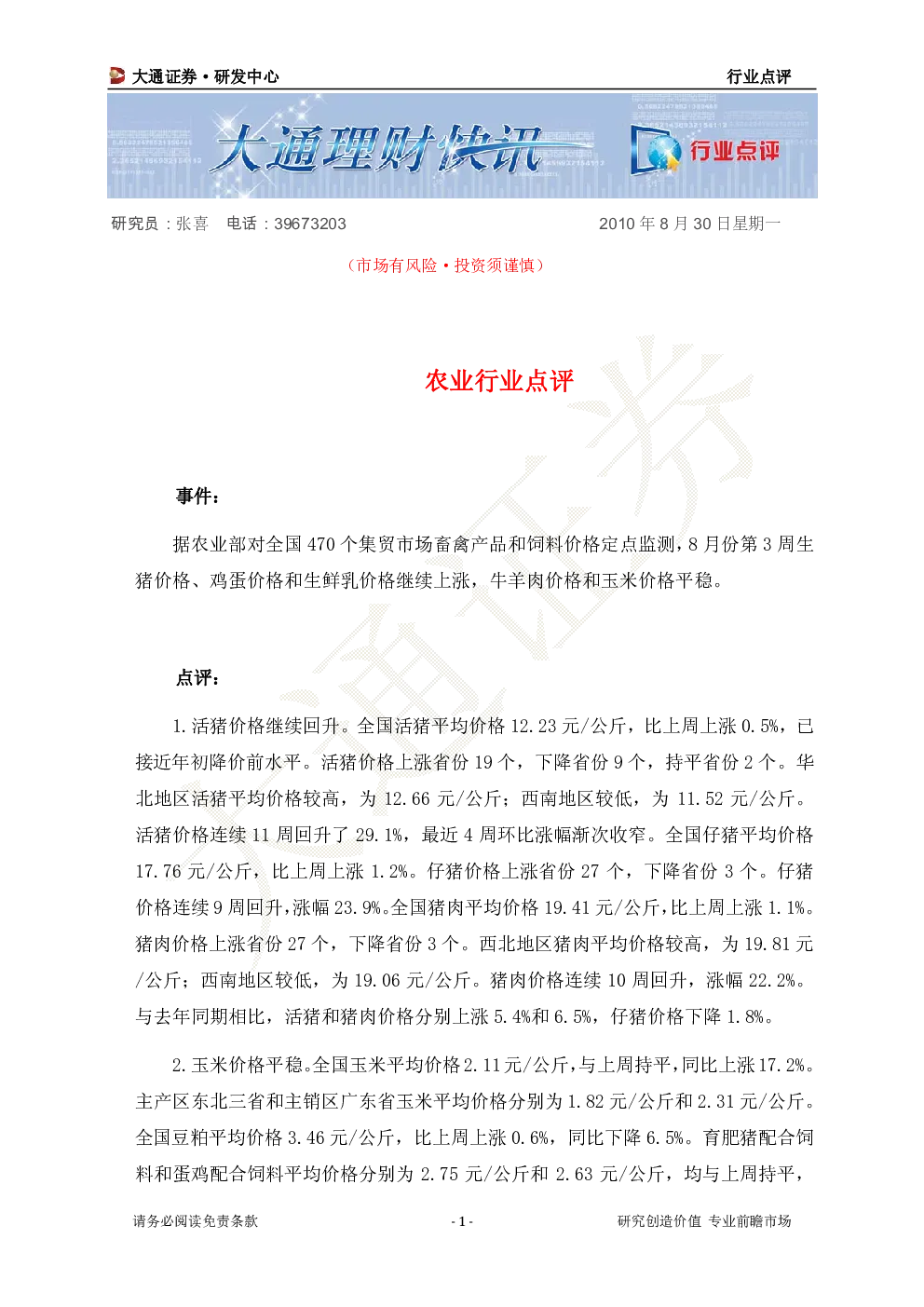 报告封面