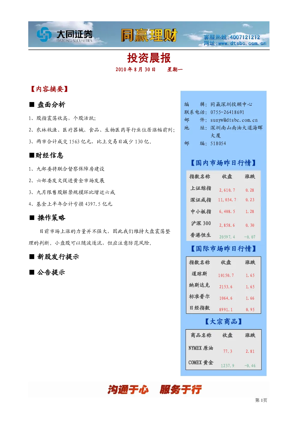 报告封面