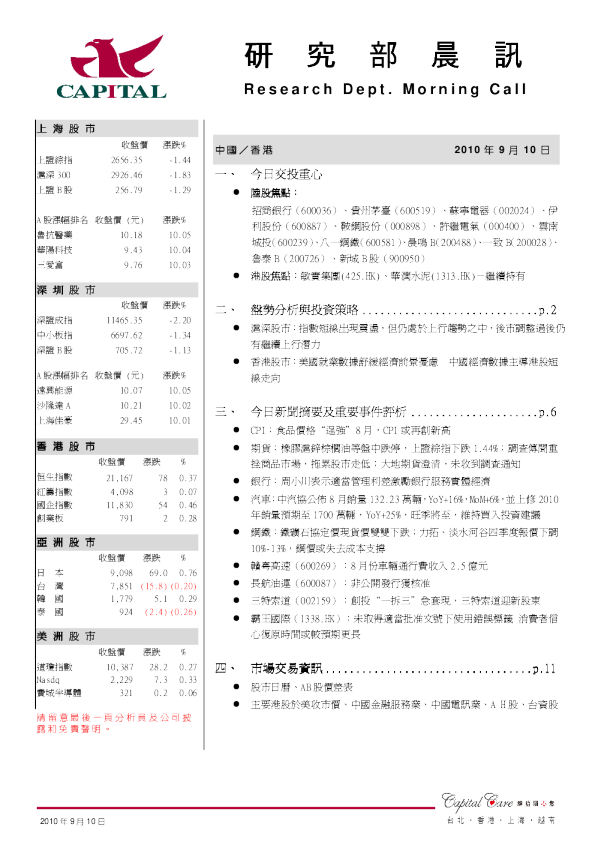 群益证券研究部晨讯