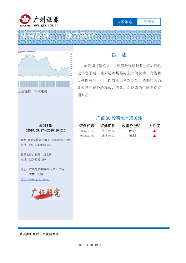 A股周策略：或有反弹,压力犹存