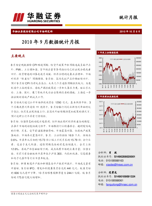 2010年9月数据统计月报