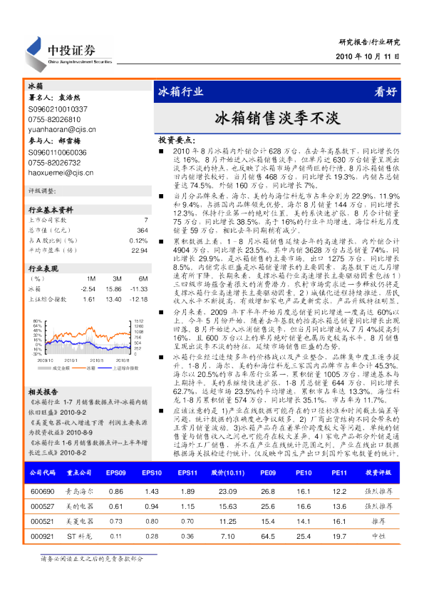 冰箱行业：冰箱销售淡季不淡