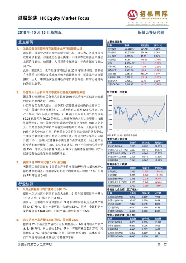 招银国际港股聚焦