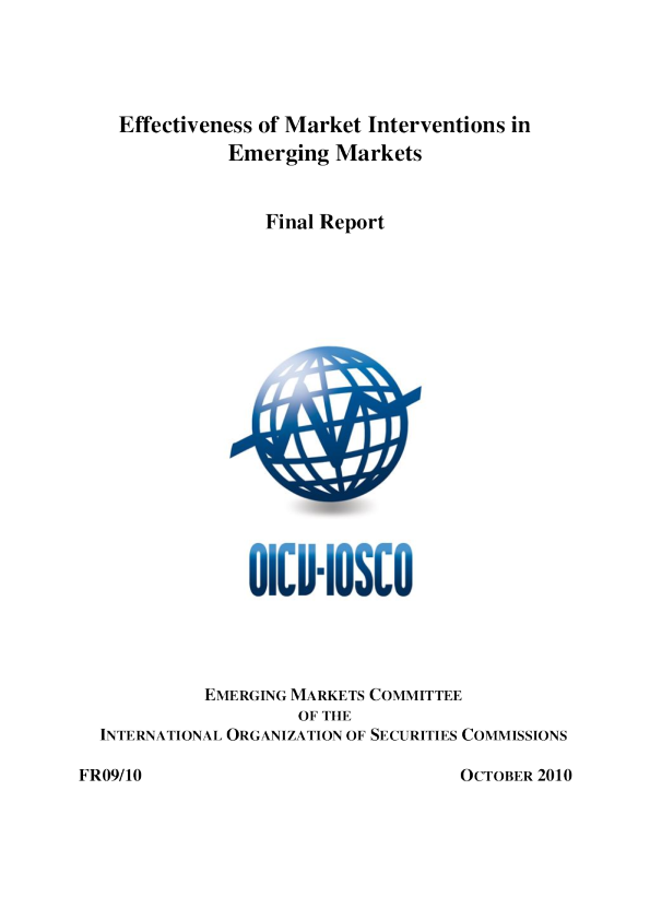 FR09/10 Effectiveness of Market Interventions in Emerging Markets