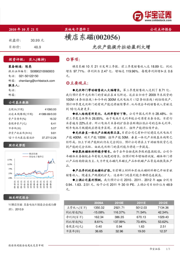 光伏产能提升拉动盈利大增