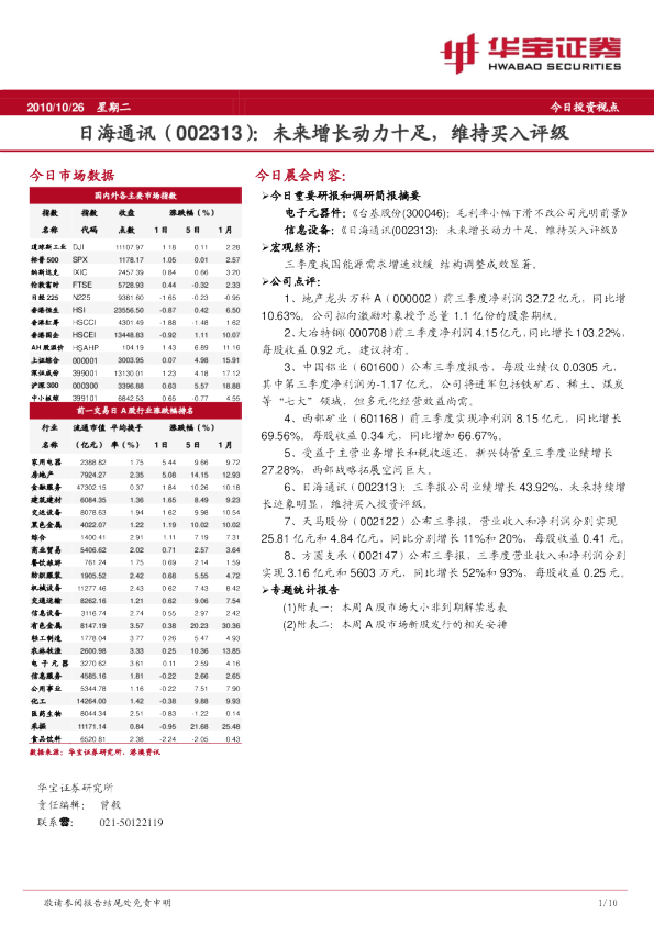 华宝证券华宝晨会