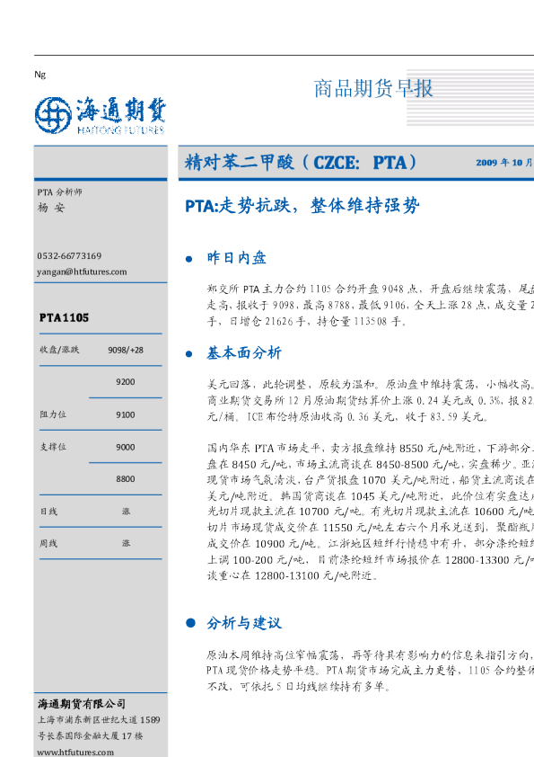 PTA：走势抗跌,整体维持强势