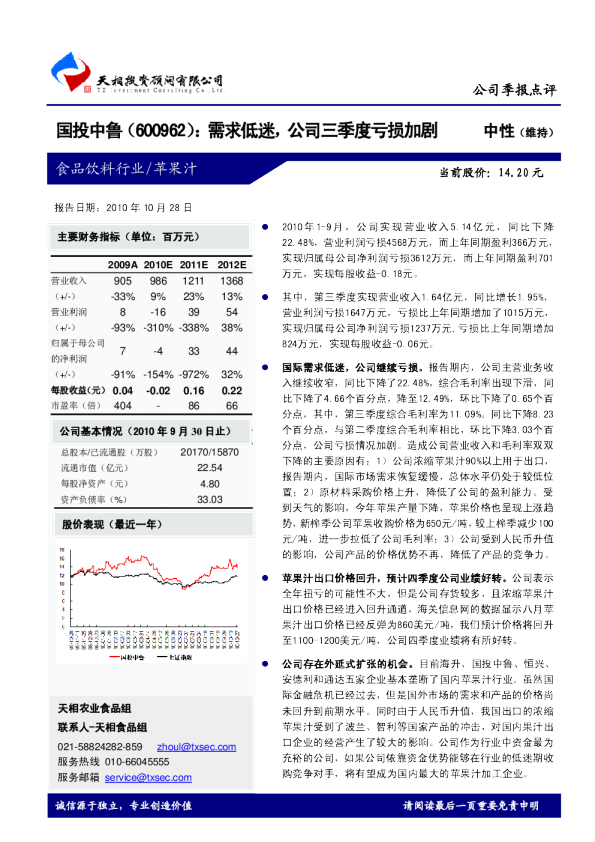 需求低迷，公司三季度亏损加剧