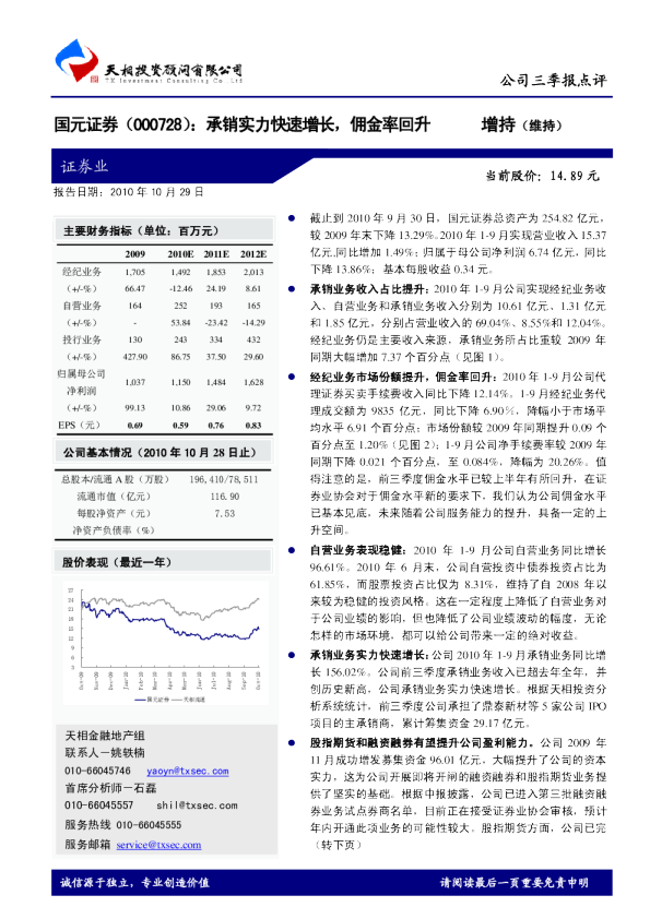 承销实力快速增长，佣金率回升