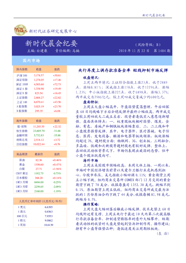 新时代晨会纪要