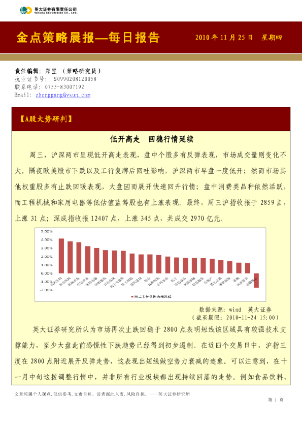 英大证券金点策略晨报