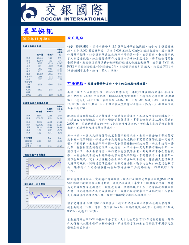 交银国际晨早快讯
