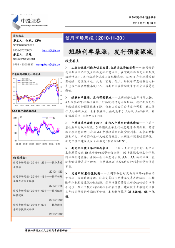信用市场周报：短融利率暴涨,发行预案骤减