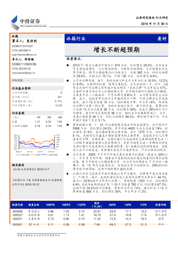冰箱行业：增长不断超预期