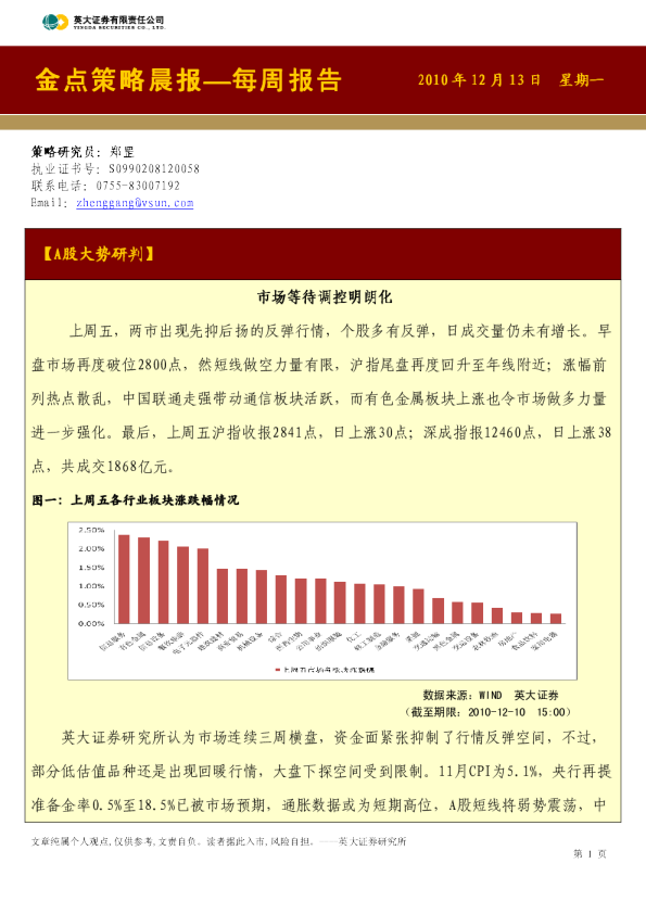 英大证券金点策略晨报