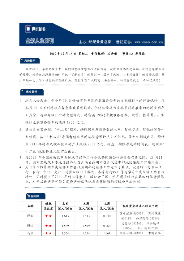 世纪证券金彩人生日刊