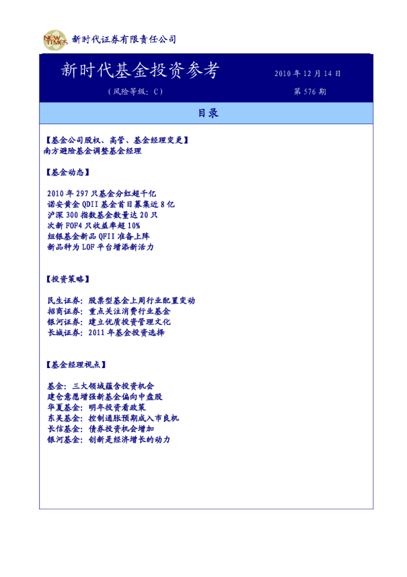新时代基金投资参考