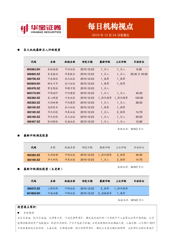 华宝证券每日机构视点