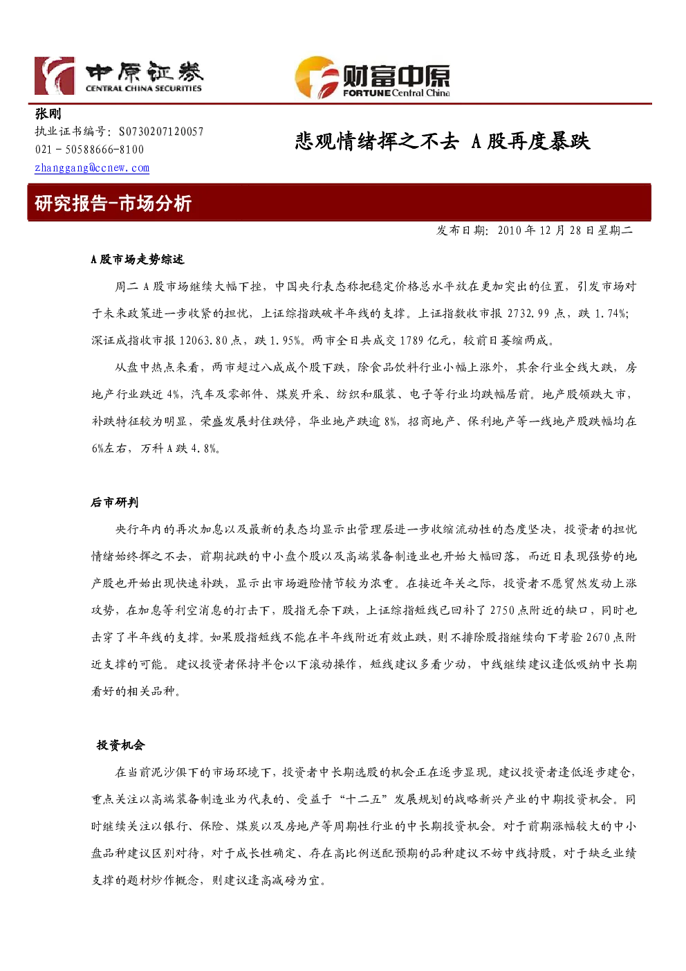 报告封面