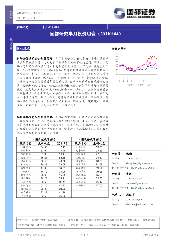 国都研究半月投资组合