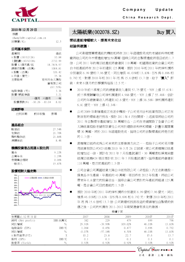 浆纸产能增幅较大,提高未来收益