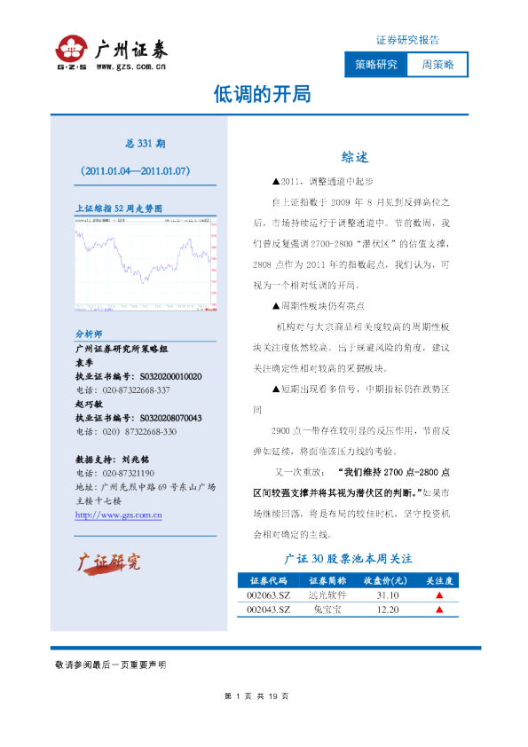 周策略：低调的开局