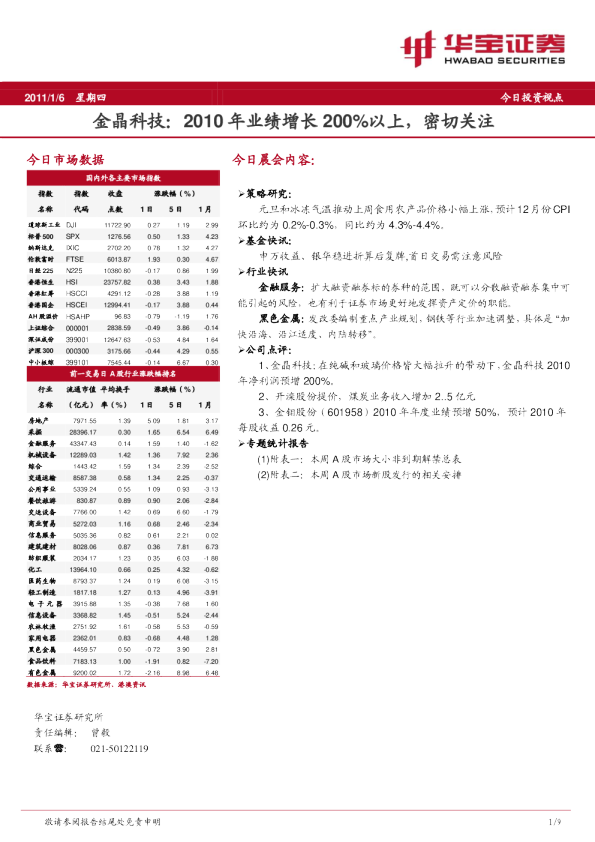华宝证券华宝晨会