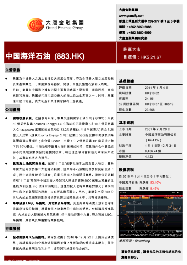 中国海洋石油：公司研究报告
