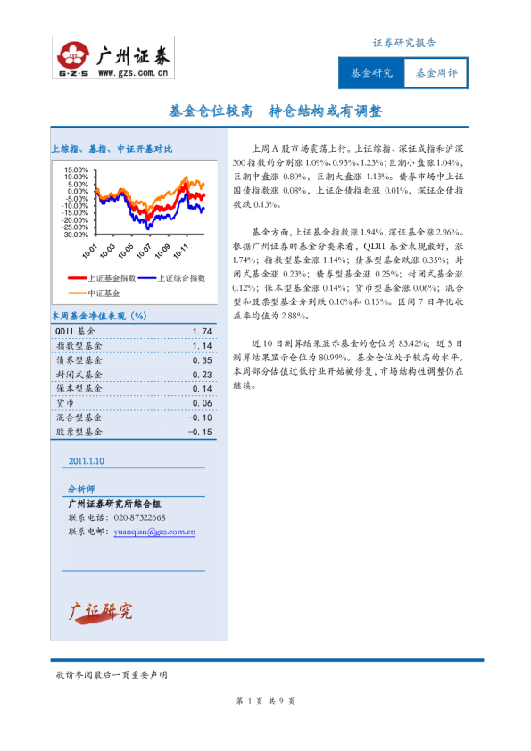基金周评:基金仓位较高,持仓结构或有调整