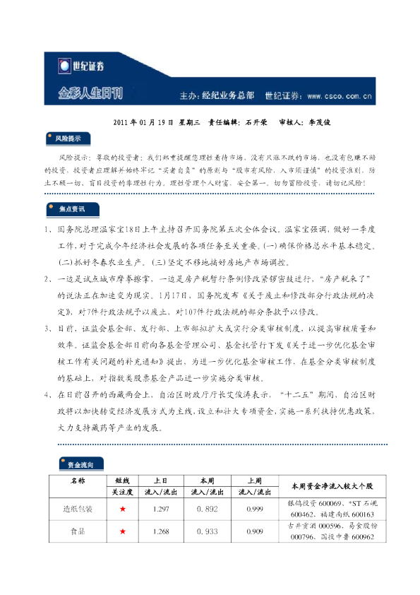 世纪证券金彩人生日刊