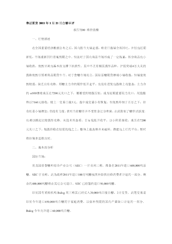 白糖早评：承压7200,维持盘整