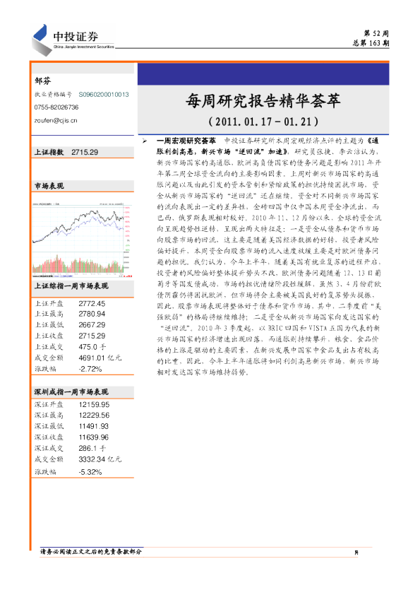 每周研究报告精华荟萃(第52周总第163期)