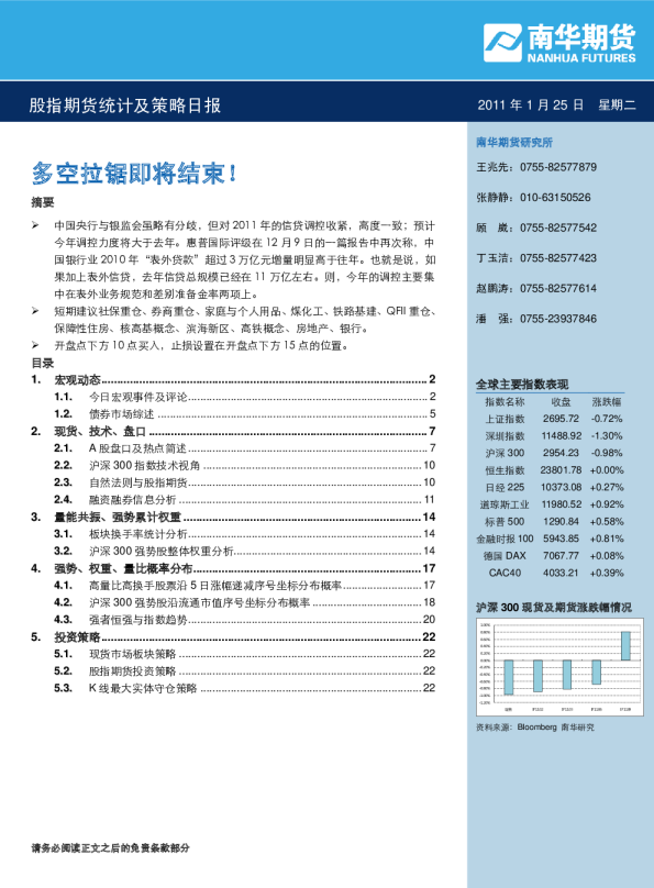 股指期货统计及策略日报：多空拉锯即将结束