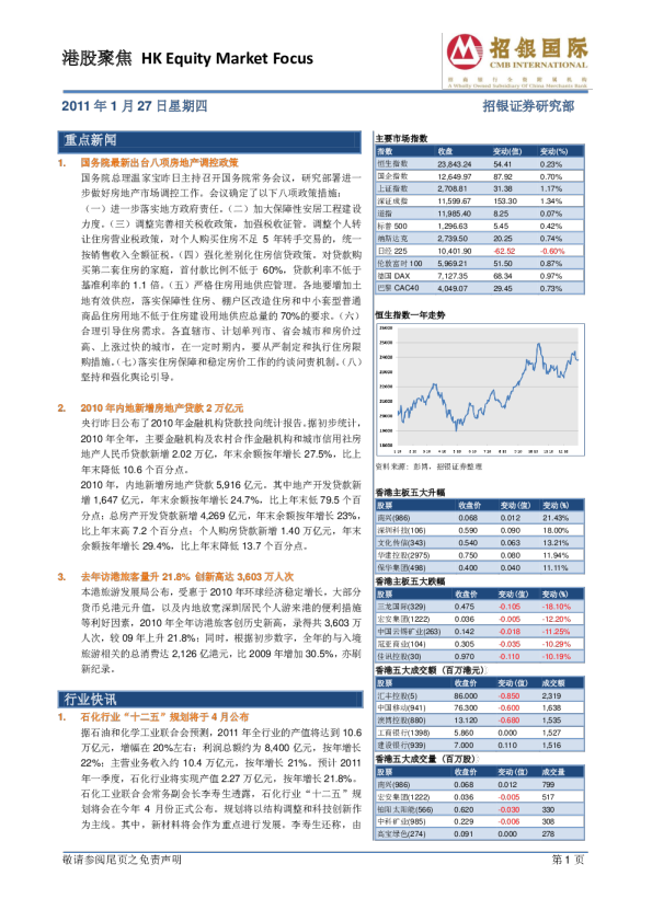 招银国际港股聚焦