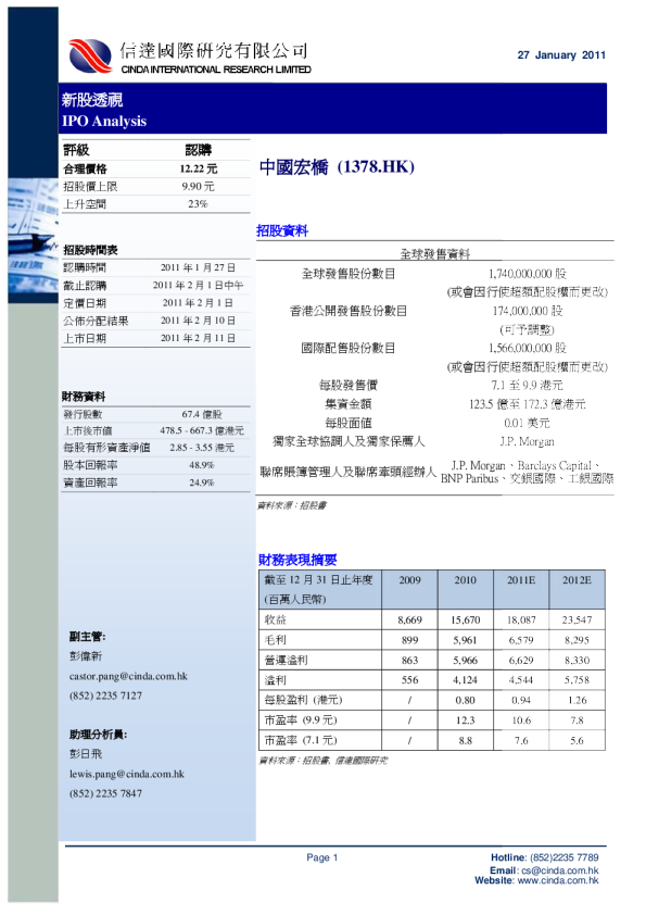 中国宏桥：新股透视