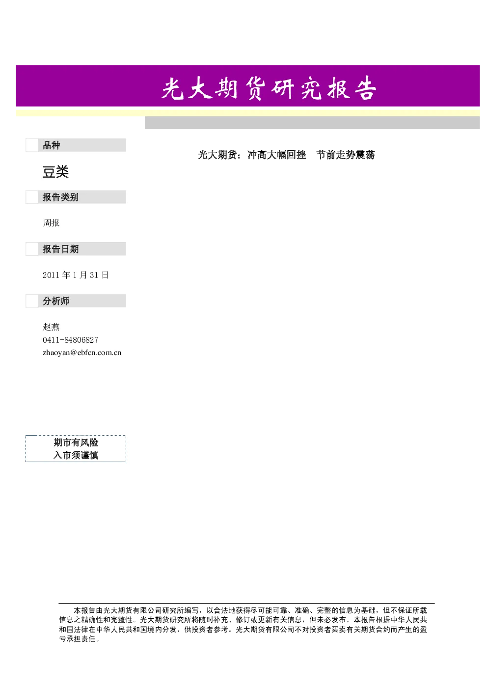 报告封面