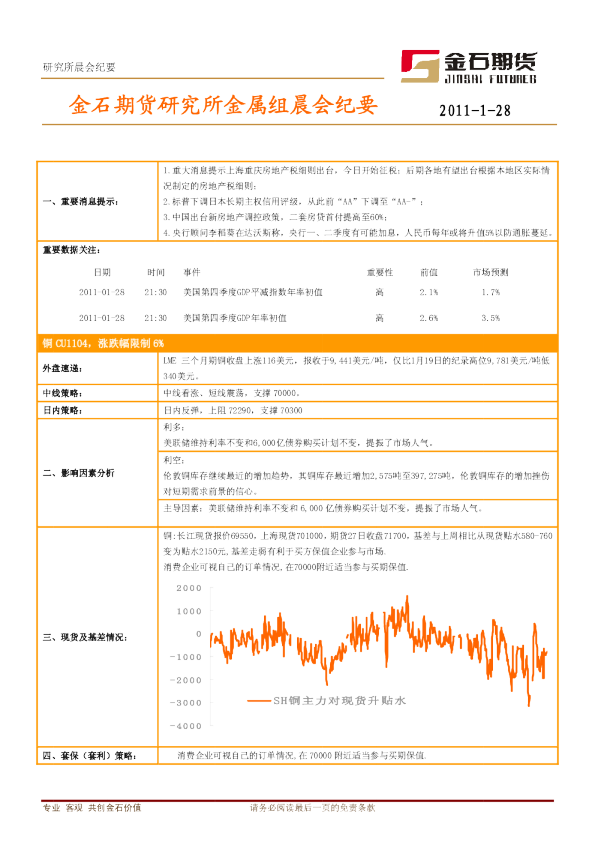 金石期货研究所金属组晨会纪要