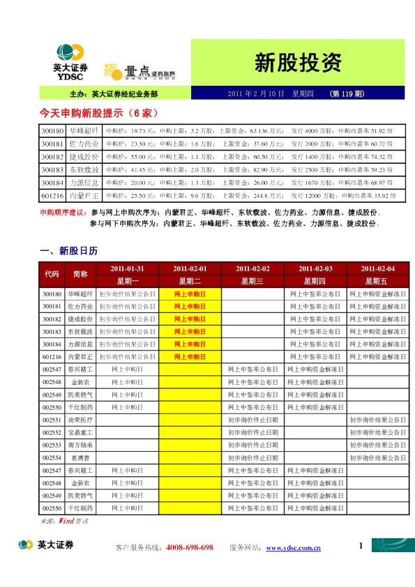 英大证券新股投资