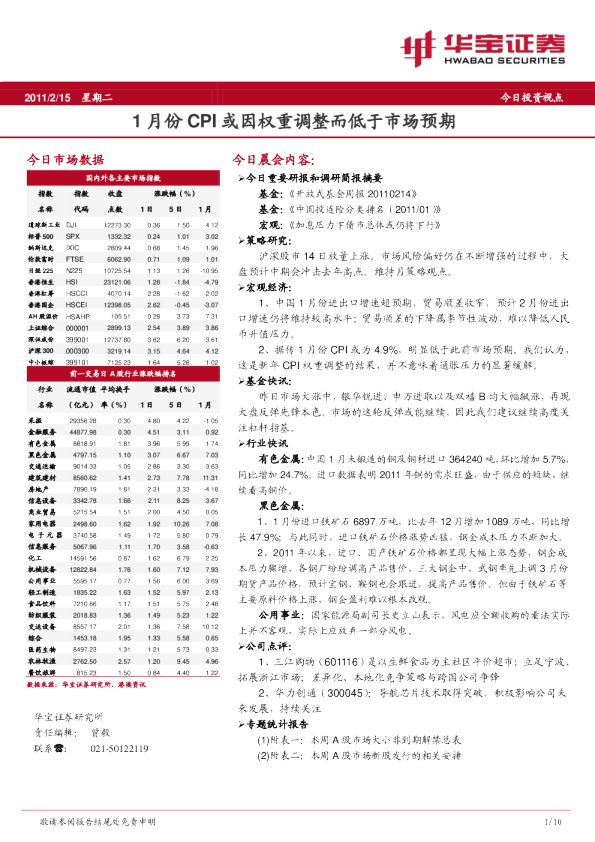 华宝证券华宝晨会