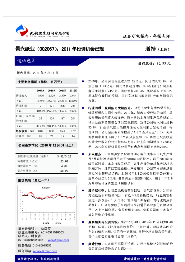 2011年投资机会已现