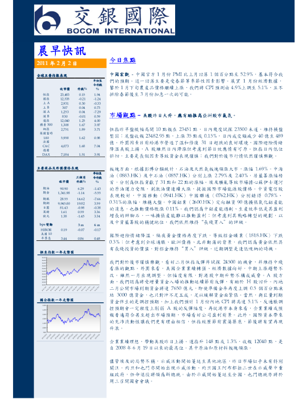 交银国际晨早快讯