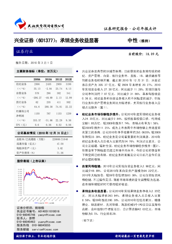 承销业务收益显著