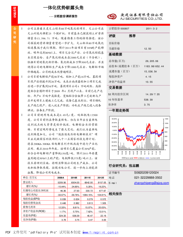 调研报告：一体化优势崭露头角