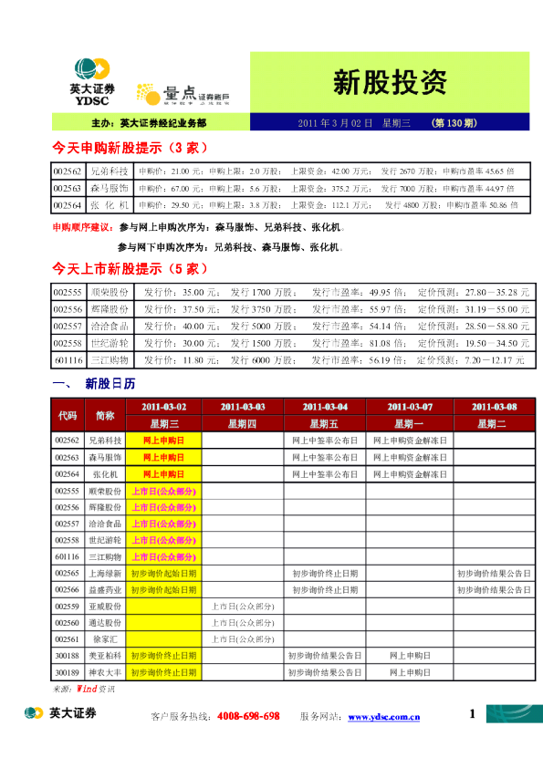 英大证券新股投资