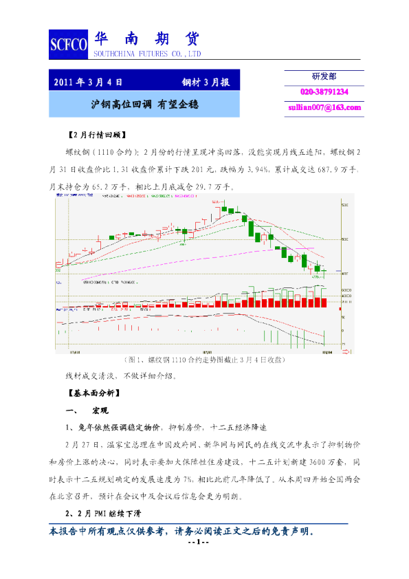 钢材3月报：沪钢高位回调,有望企稳