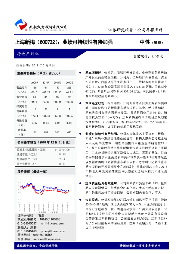 上海新梅(600732)：业绩可持续性有待加强