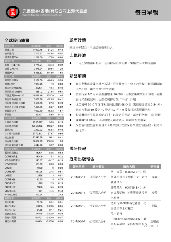 元富证券每日早报